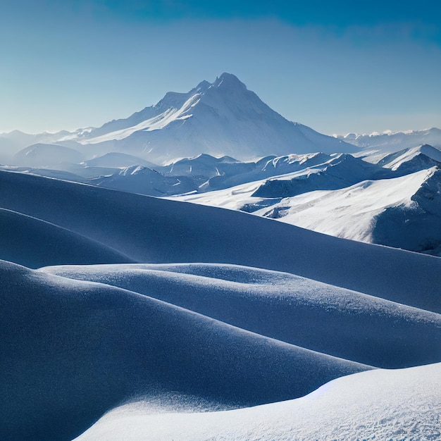 Mountain winter landscape Snow covered mountains