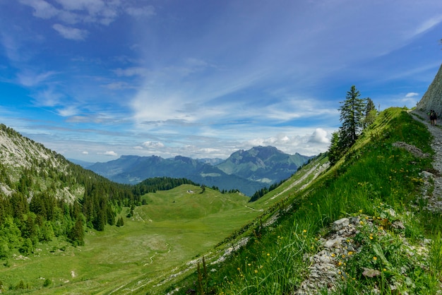 Mountain  with a blue sky