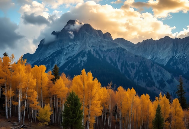 Photo a mountain with a mountain in the background and a mountain in the background