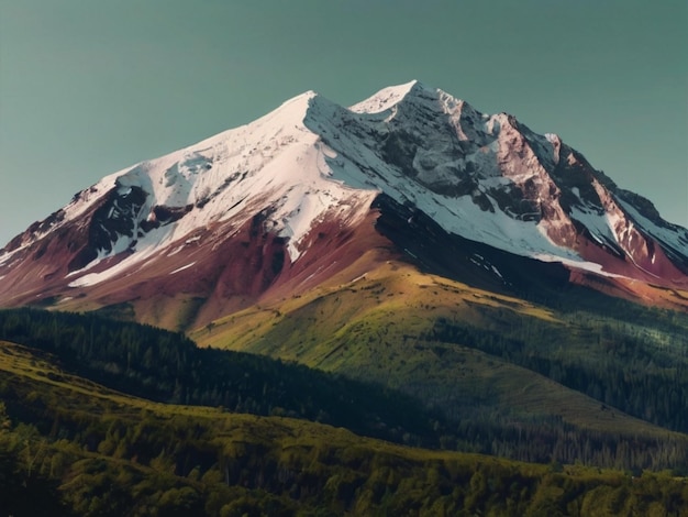 a mountain with a mountain in the background and a mountain in the background