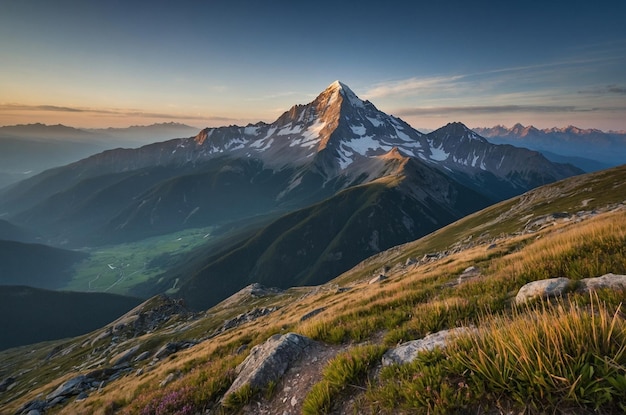 Photo a mountain with a mountain in the background and a mountain in the background