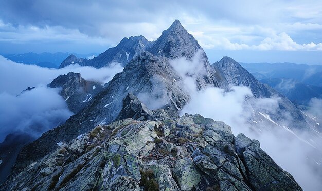 Photo a mountain with a mountain in the background and a mountain in the background