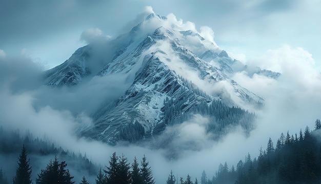 Photo a mountain with a mountain in the background