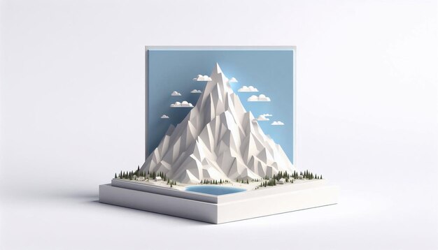 Photo a mountain with a picture of a mountain in the background