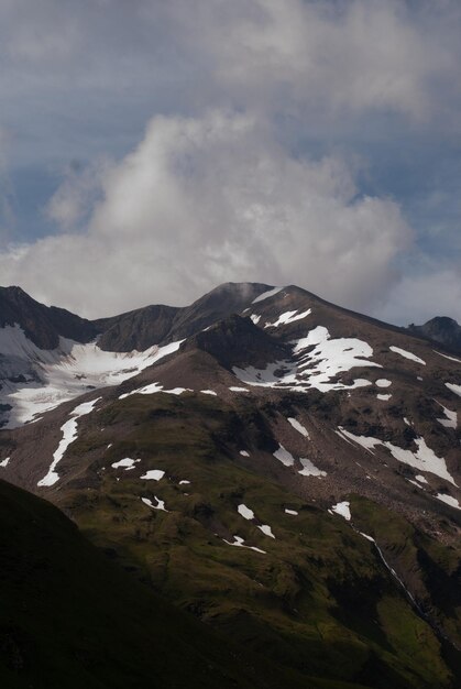 A mountain with snow on it