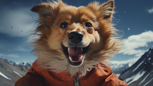 mountainous canine companion HD 8K wallpaper Stock Photographic Image