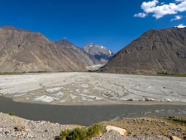 The mountains as a border line between Tajikistan and Afghanistan