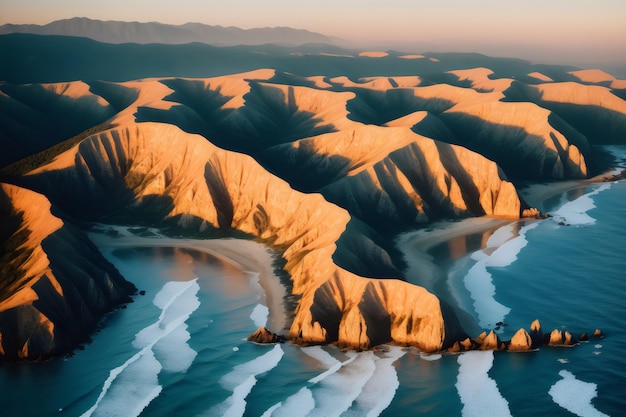 The mountains of the atacama desert are seen from above.