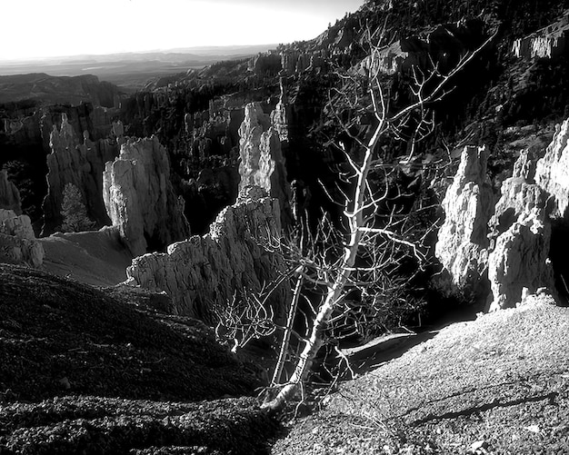 Mountains black and white photo background High mount rocks and hills landscape