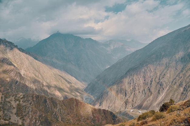 mountains and cloudy skies