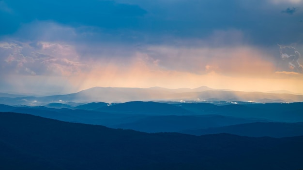 Mountains in the contrasting morning light