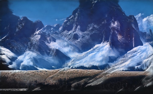 Mountains Fantasy Land Alien Planet Scifi Magical landscape different effects