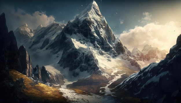 Mountains illustration by generative AI