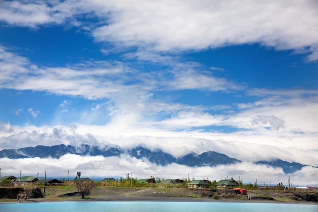 Mountains and lake in Kazakhstan