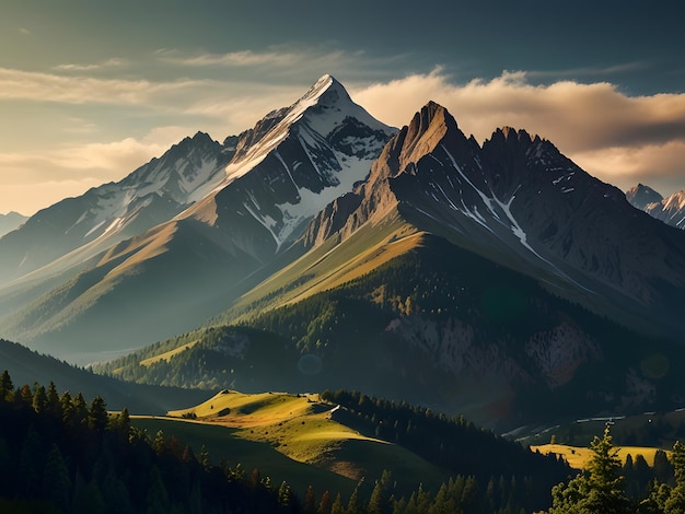 Photo mountains landscape