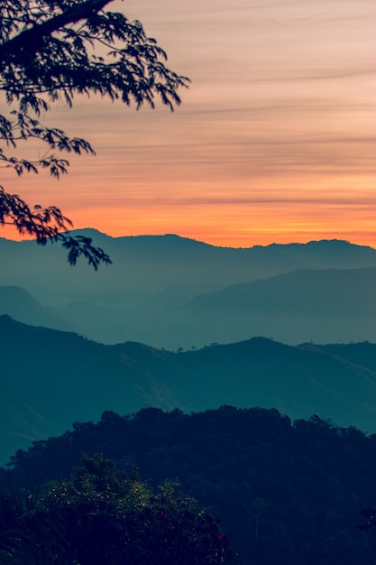 Mountains layer Lanscape view.