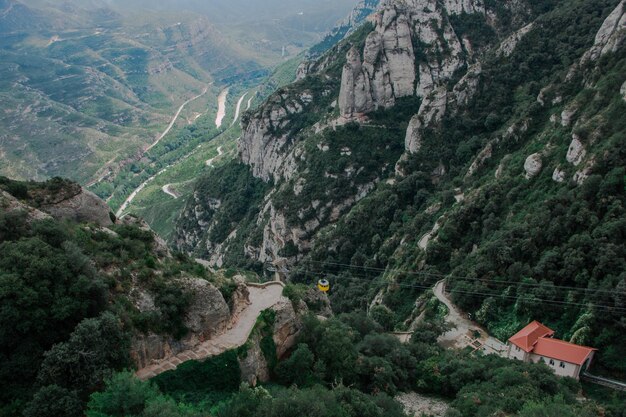 mountains and the monastery of Montserrat.  Barcelona.  Spain