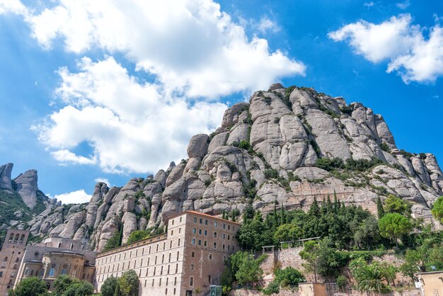 Mountains of Montserrat and the Monastery of Santa Maria de Montserrat Catalonia, Spain