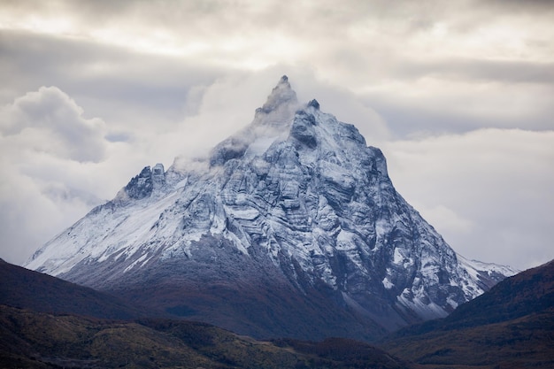 Mountains near the Ushuaia city. Ushuaia is the capital of Tierra del Fuego province in Argentina.