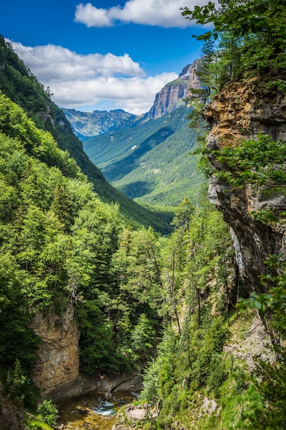 Mountains in the Pyrenees Ordesa Valley National Park Aragon Huesca Spain