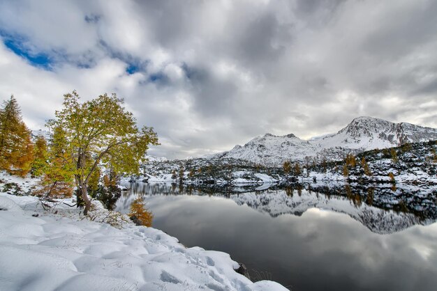 Mountains reflected in the lake