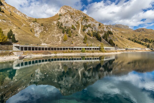 mountains reflected on a lake