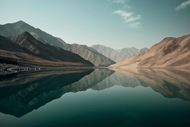 Mountains reflection in water AI Generated