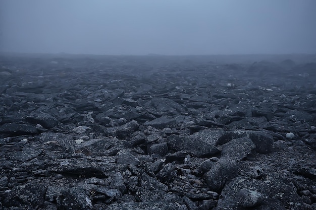 mountains rocks stones fog landscape, background minimalism