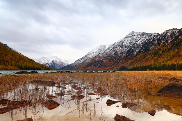 mountains snow altai landscape, background snow peak view