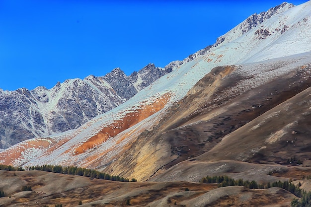 mountains snowy peaks background, landscape view winter nature peaks