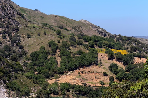 Mountains in spring Greece island Crete