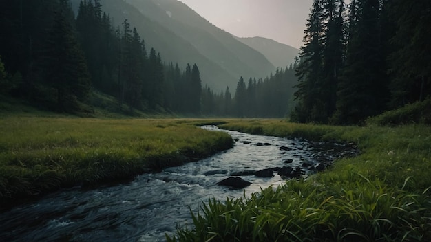 Mountains during sunset Beautiful natural landscape in the summer time