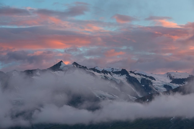 Mountains on sunset