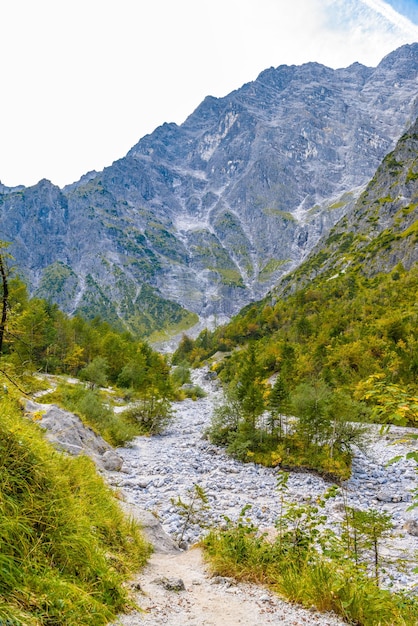 Mountains valley near Koenigssee Konigsee Berchtesgaden National Park Bavaria Germany