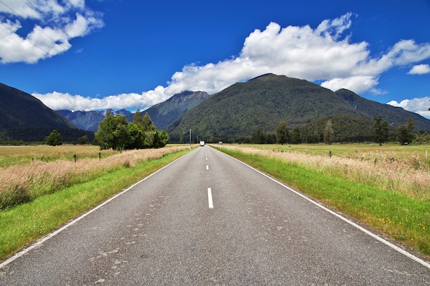 The mountains and the valley of the South island, New Zealand