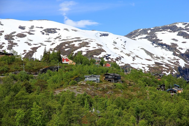 Mountains and valleys along Flamsbana The Flam Railway Norway