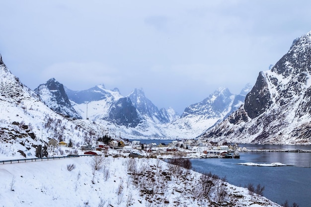 The mountains in village of Reine in Lofoten Islands