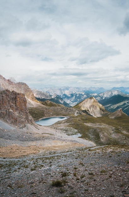 Mountains with lake