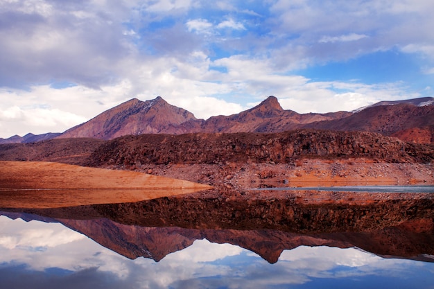 Mountains with their reflection on the lake