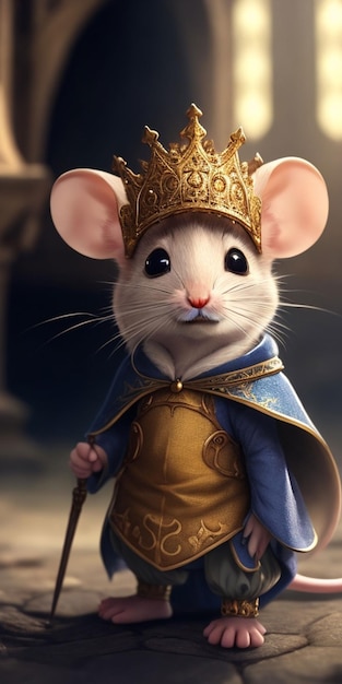 A mouse in a crown