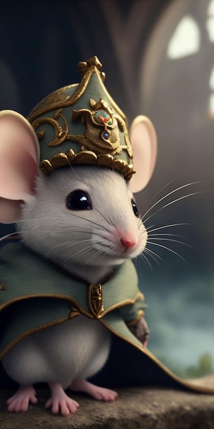 A mouse in a hat