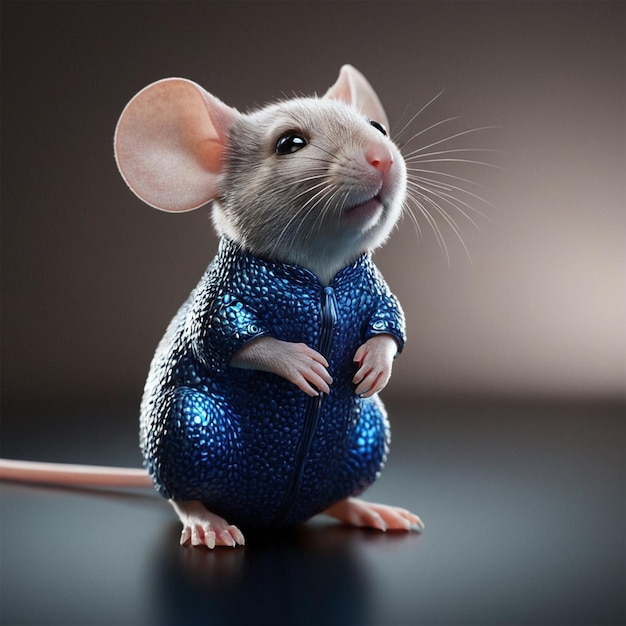 a mouse with a blue shirt that says mouse on it