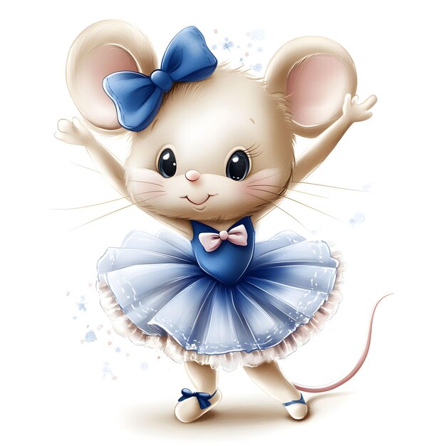 Photo a mouse with a bow on its back