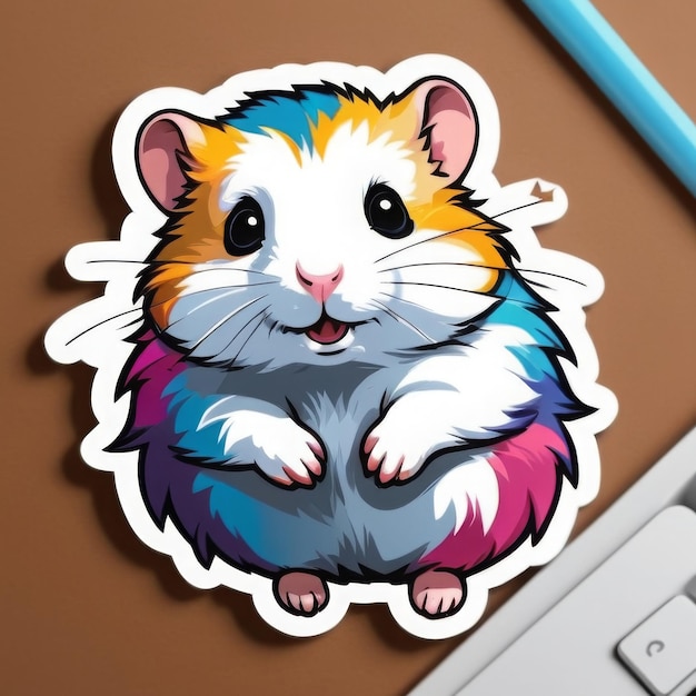 Photo a mouse with a colorful background with a mouse in the middle