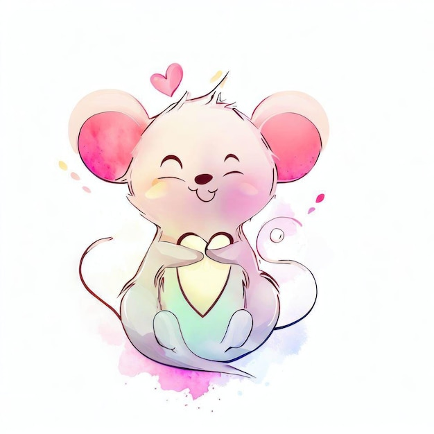 A mouse with a heart on his head