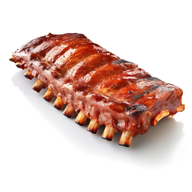 Mouth Watering Baby Back Ribs isolated on White background