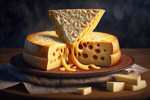 MouthWatering Cheese Plate AI generative