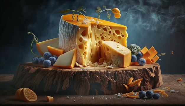 MouthWatering Cheese Plate AI generative