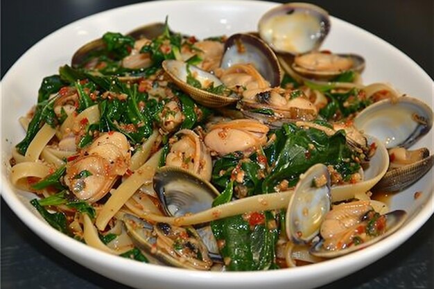 Mouthwatering Coastal Cuisine Clam Linguine and White Wine Sauce Temptation