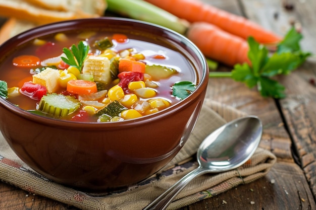 Mouthwatering Corn and Assorted Garden Vegetable Soup